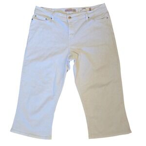 Boho Chic Levis 515 Capri Jeans Women's 18 White Stretch Mid Rise Cropped Denim